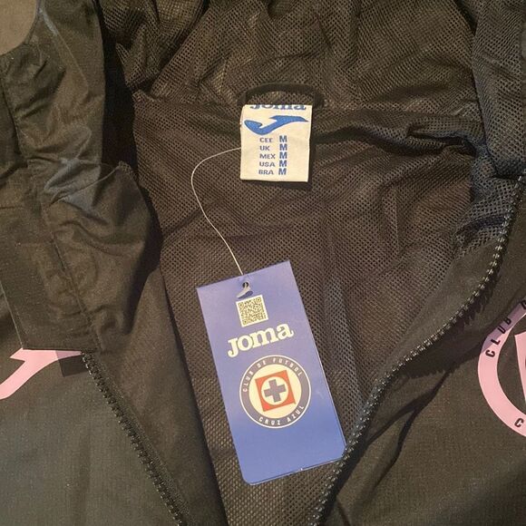 Joma Cruz Azul All Weather Training Jacket Full Zip Hooded Size M Black NWT - Picture 11 of 11